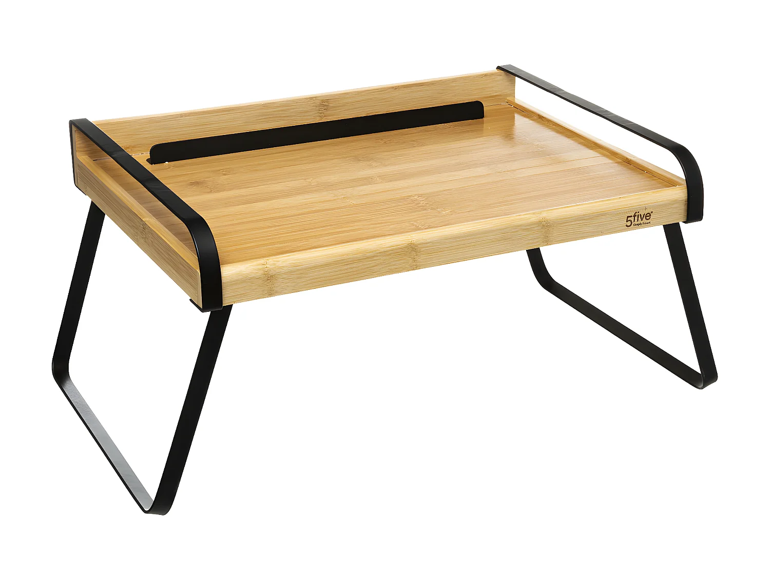 Plateau Petit-Déjeuner "Nera" 51cm Noir & Naturel