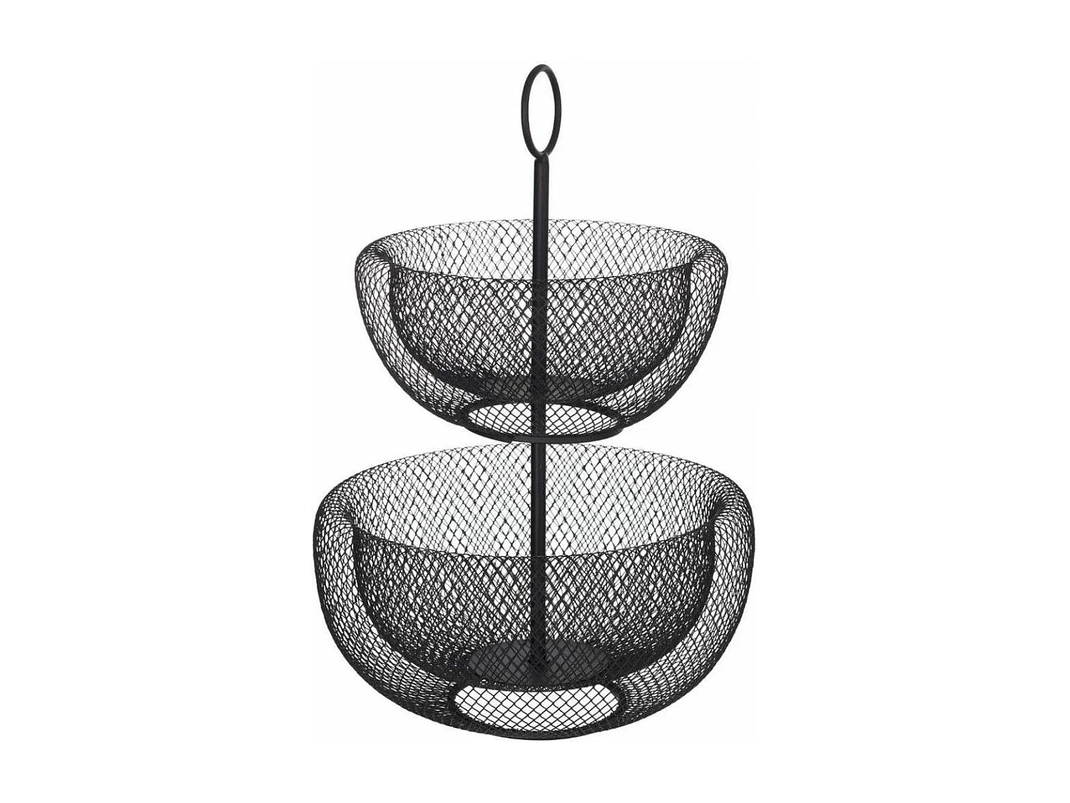 Serviteur 2 Étages en Métal "Mesh" 38cm Noir