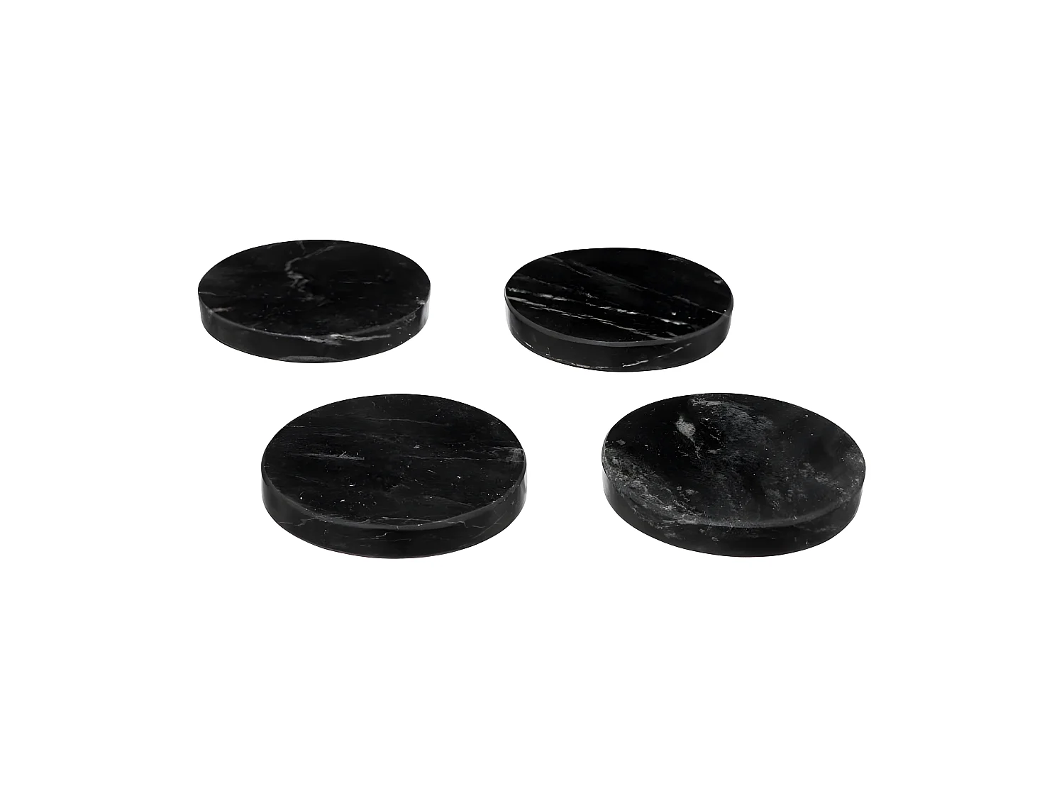 Lot de 4 Dessous de Verre "Sublima" 10cm Noir