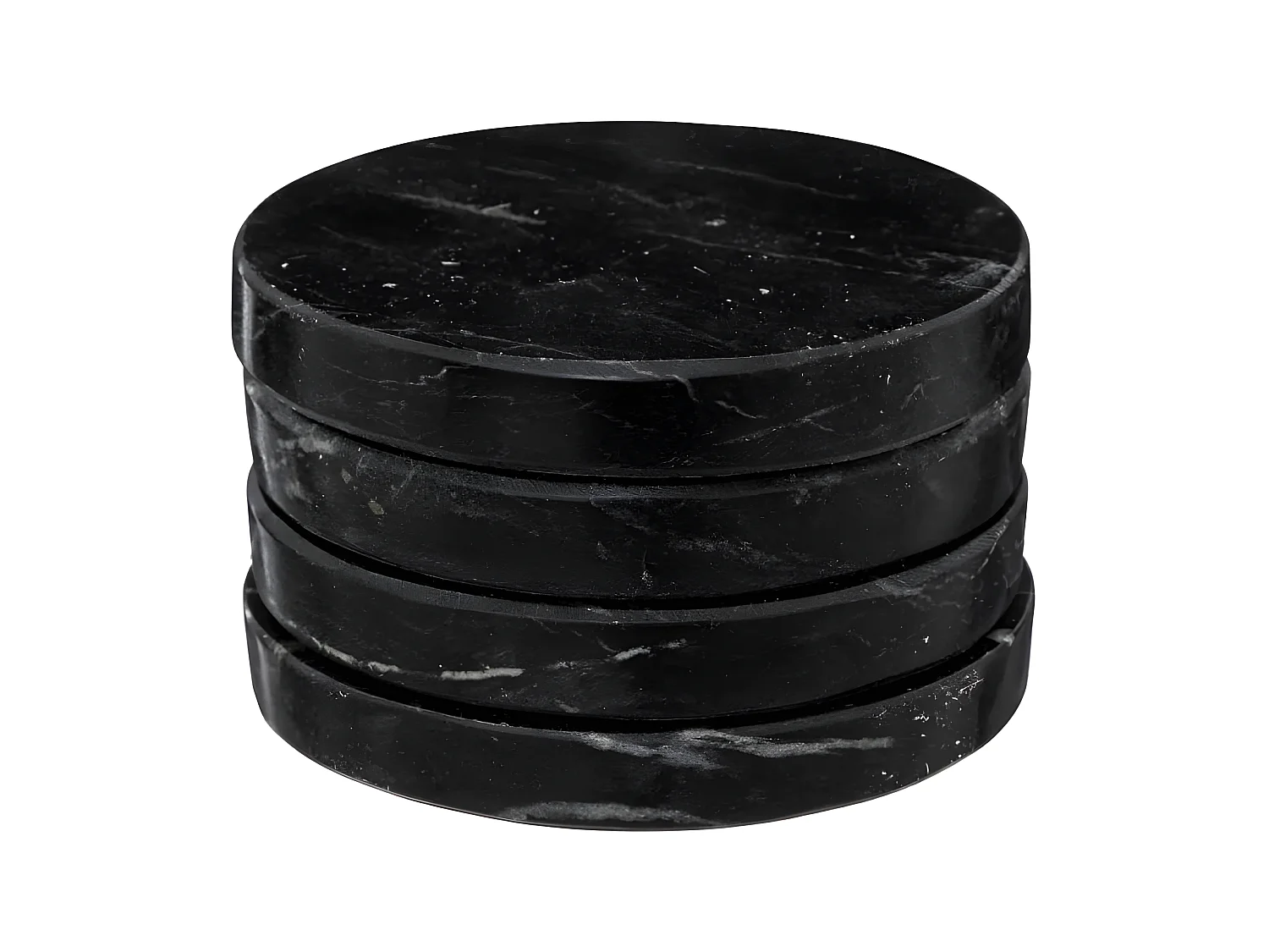 Lot de 4 Dessous de Verre "Sublima" 10cm Noir