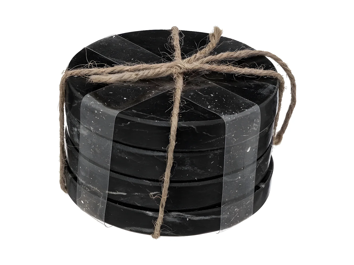 Lot de 4 Dessous de Verre "Sublima" 10cm Noir