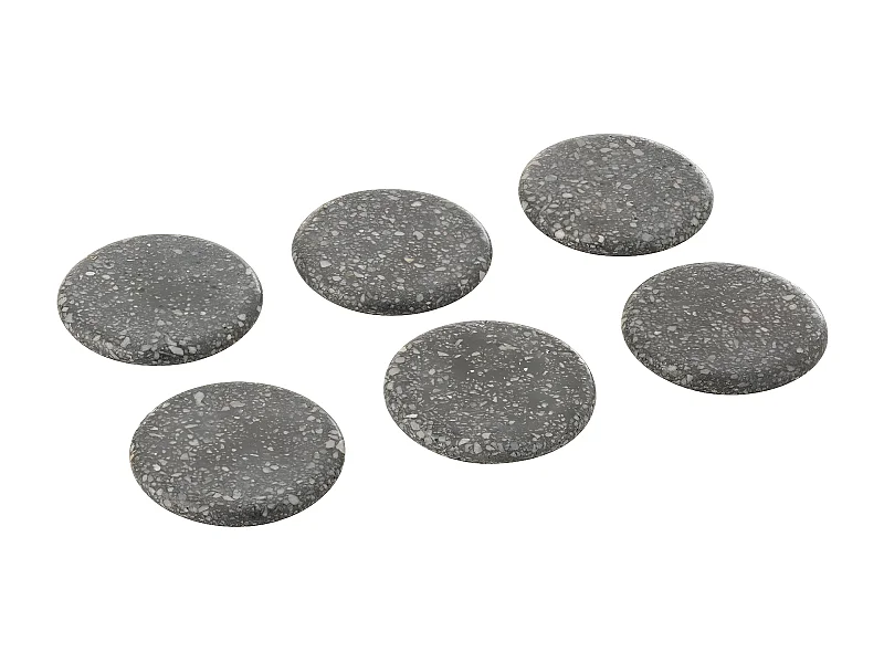 Lot de 6 Dessous de Verre "Marbra" 10cm Gris