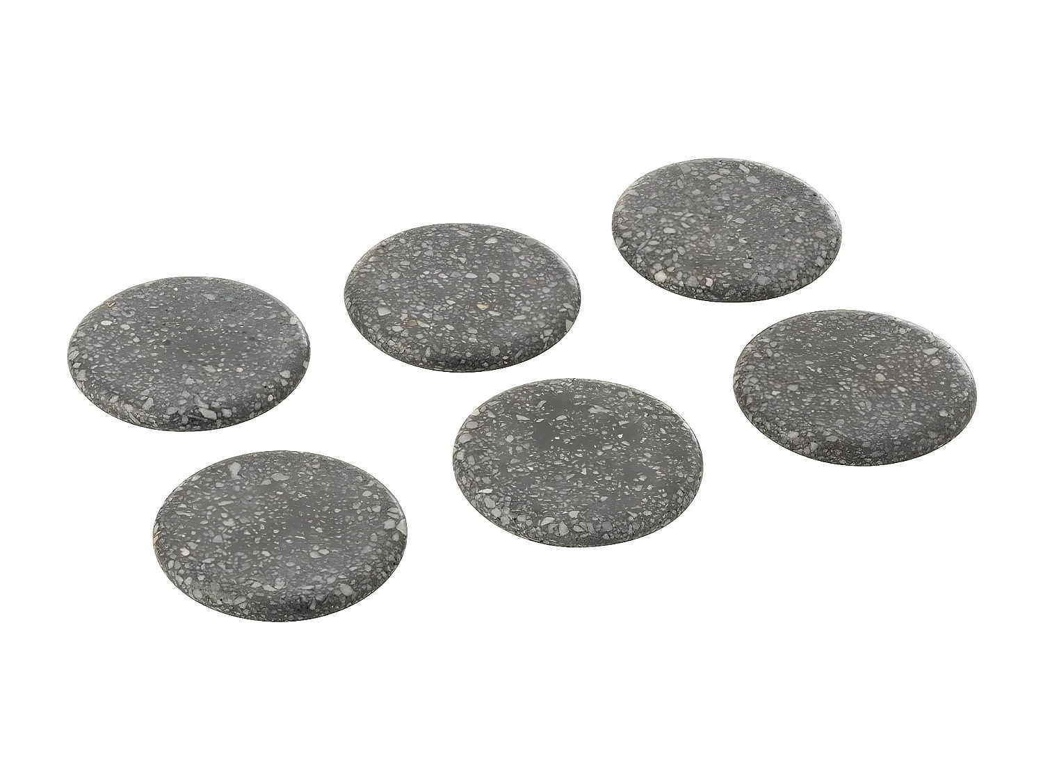 Lot de 6 Dessous de Verre "Marbra" 10cm Gris