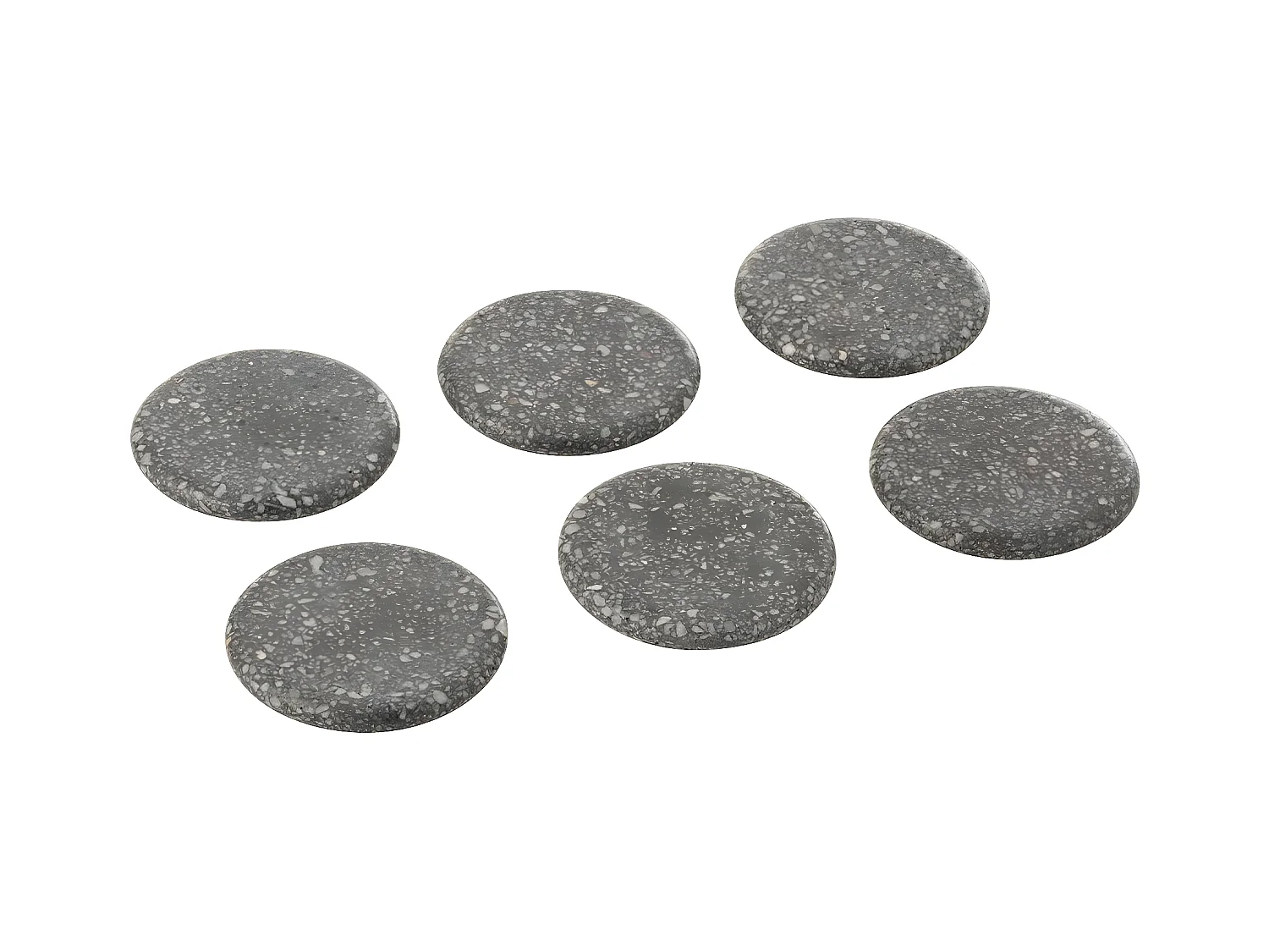 Lot de 6 Dessous de Verre "Marbra" 10cm Gris