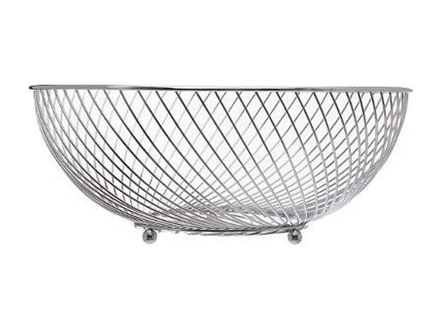 Corbeille à Fruits en Métal "Torsade" 30cm Argent