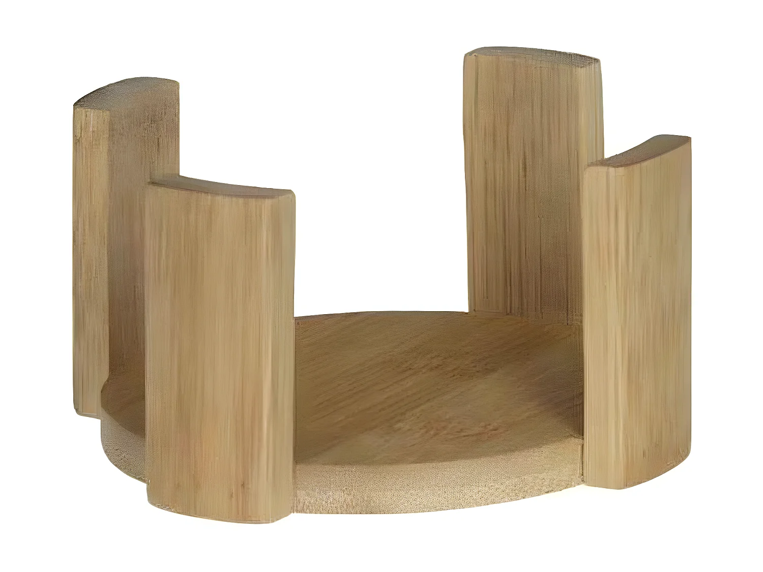 Set de 6 Dessous de Verre & Rack "Bambou" 11cm Naturel