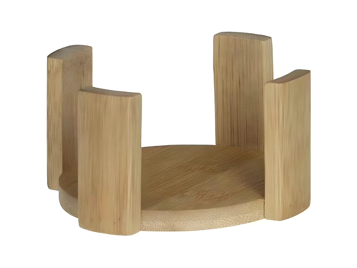 Set de 6 Dessous de Verre & Rack "Bambou" 11cm Naturel