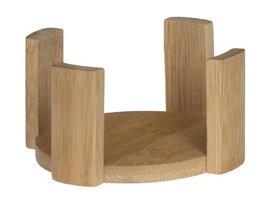 Set de 6 Dessous de Verre & Rack "Bambou" 11cm Naturel