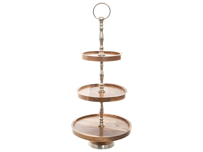 Serviteur 3 Niveaux "Bois" 62cm Naturel