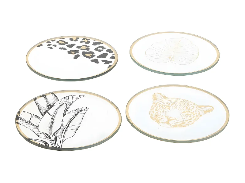 Lot de 4 Dessous de Verre "Natural Wild" 10cm Or