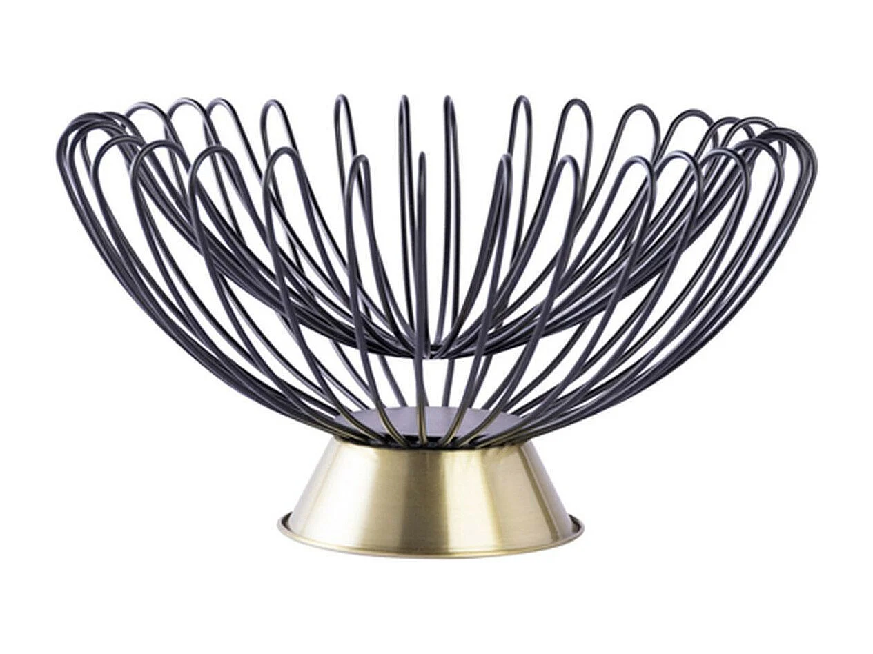 Corbeille à Fruits Déco "Malibu" 37cm Noir & Or