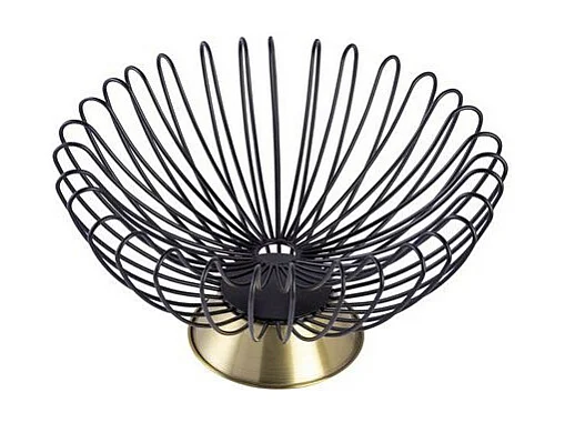 Corbeille à Fruits Déco "Malibu" 37cm Noir & Or