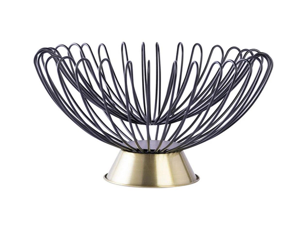 Corbeille à Fruits Déco "Malibu" 37cm Noir & Or