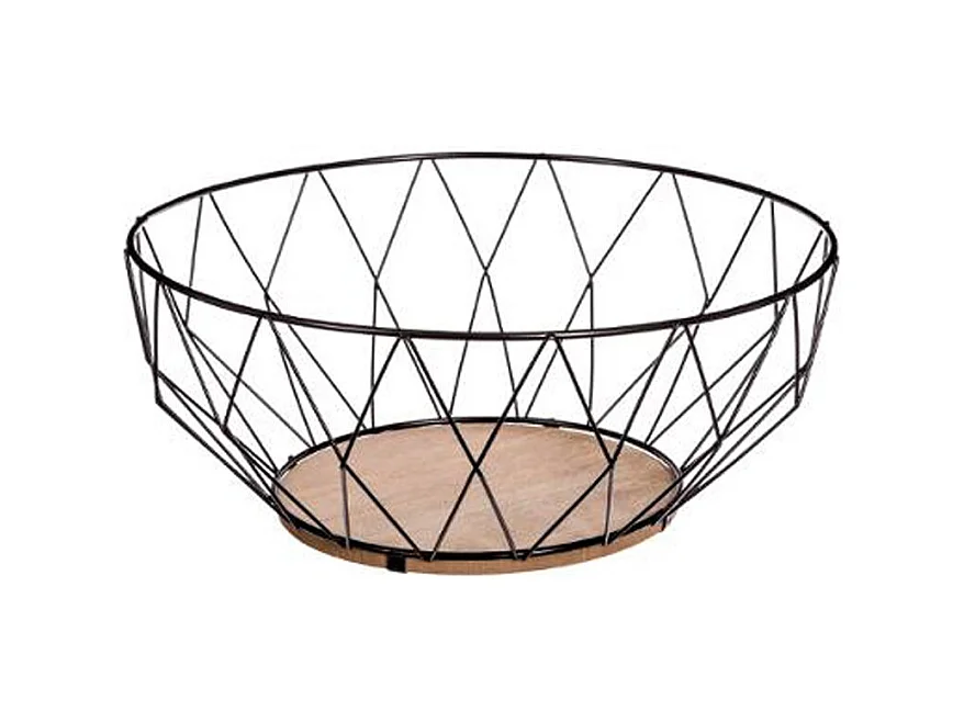 Corbeille en Métal "Losange" 28cm Noir