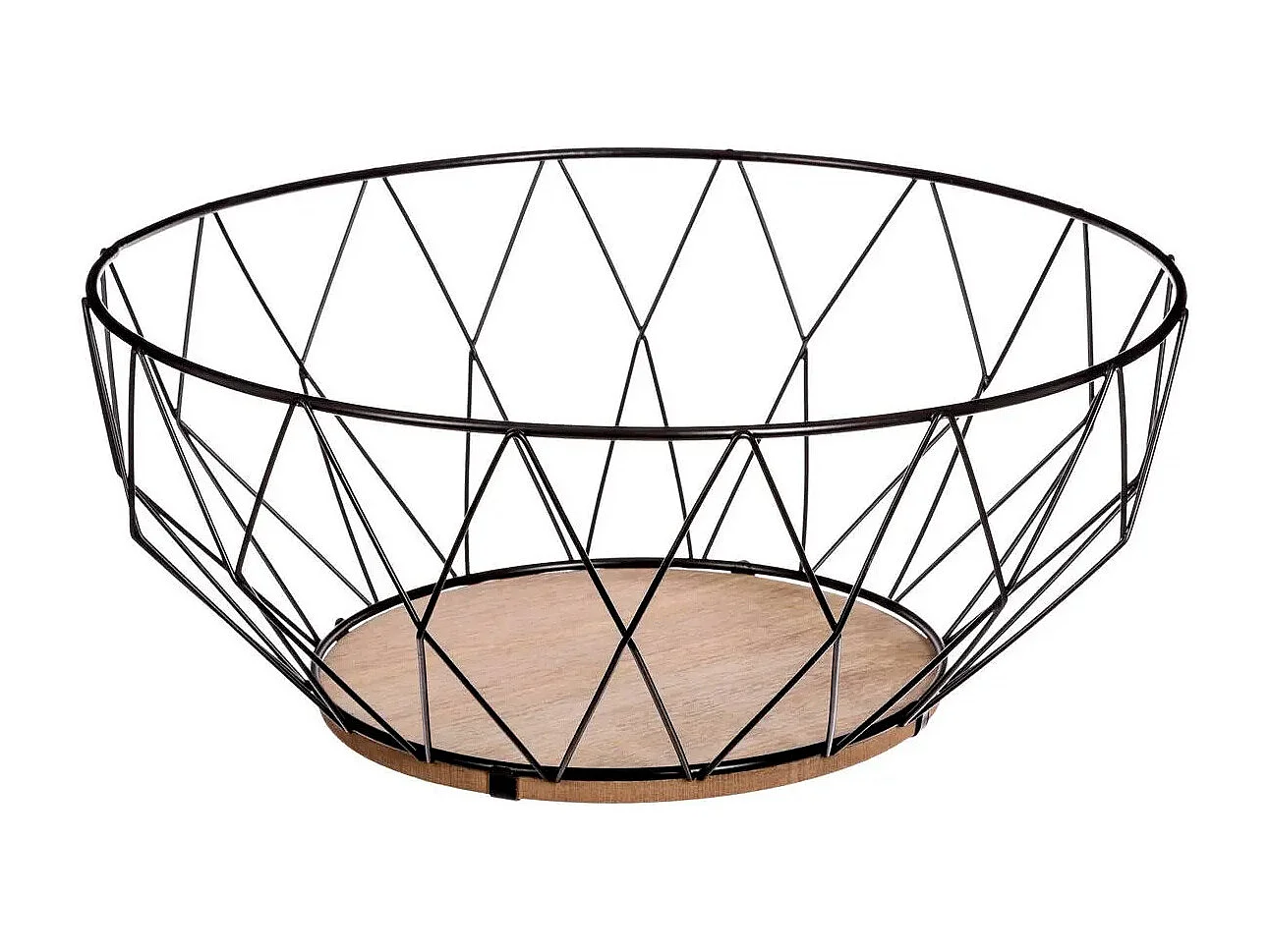 Corbeille en Métal "Losange" 28cm Noir