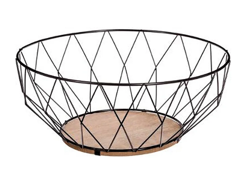 Corbeille en Métal "Losange" 28cm Noir