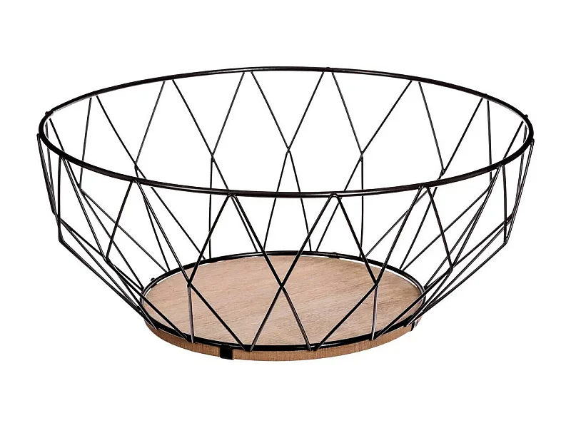 Corbeille en Métal "Losange" 28cm Noir