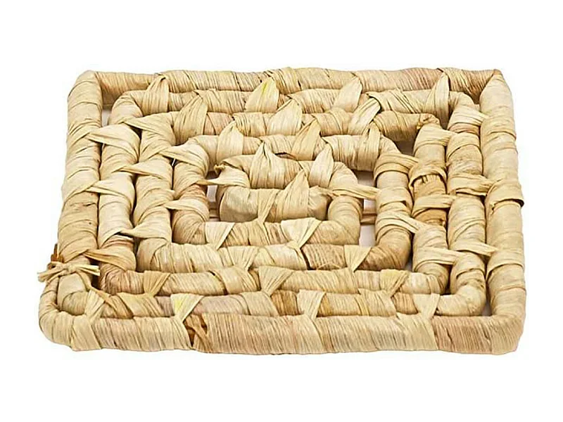 Dessous de Plat Carré "Tressé" 15cm Beige