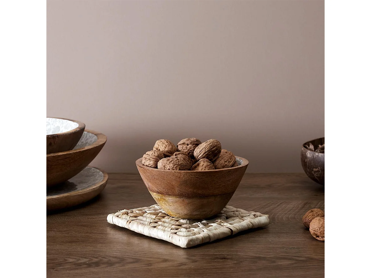 Dessous de Plat Carré "Tressé" 15cm Beige