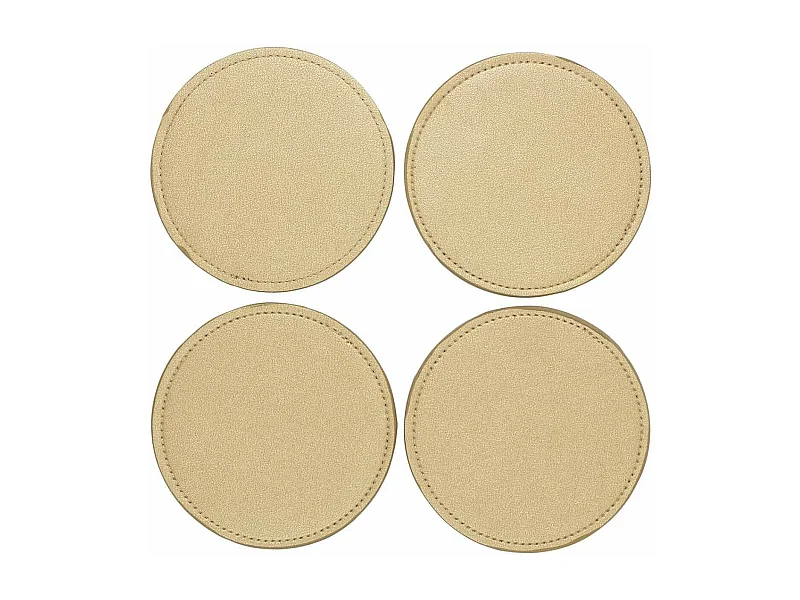 Lot de 4 Dessous de Verre Design "Lilo" 10cm Or