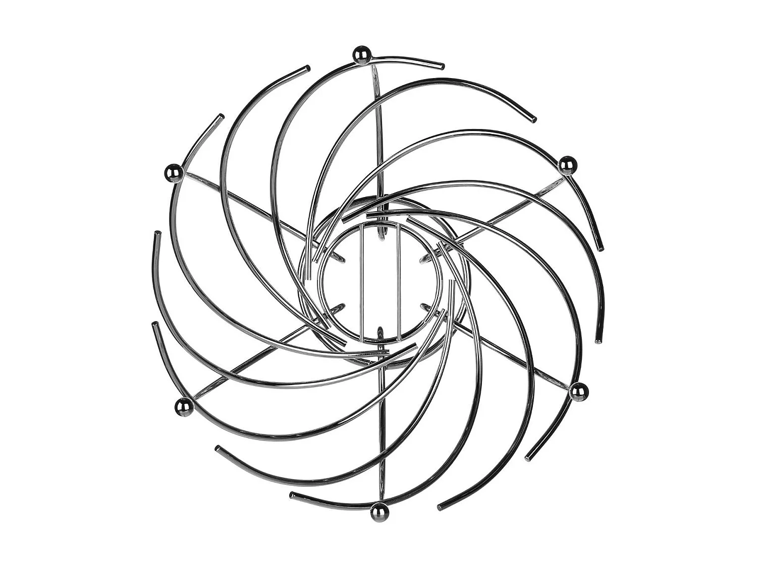 Corbeille à Fruits en Métal "Spirale" 30cm Argent