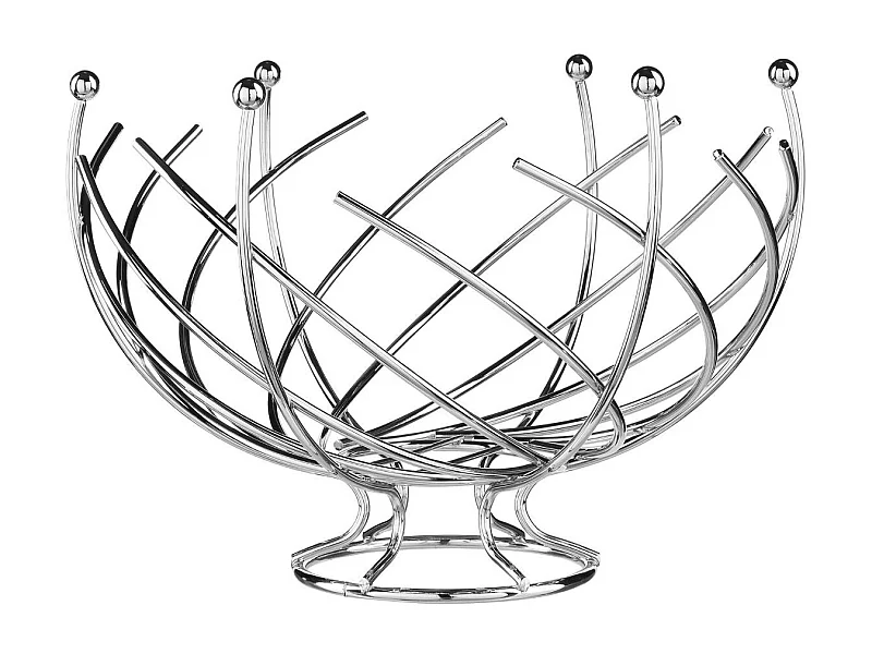 Corbeille à Fruits en Métal "Spirale" 30cm Argent