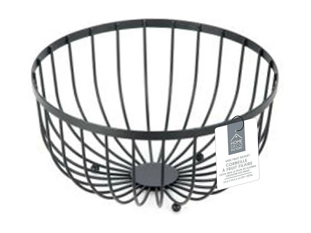 Corbeille à Fruits Design "Filaire" 24cm Noir