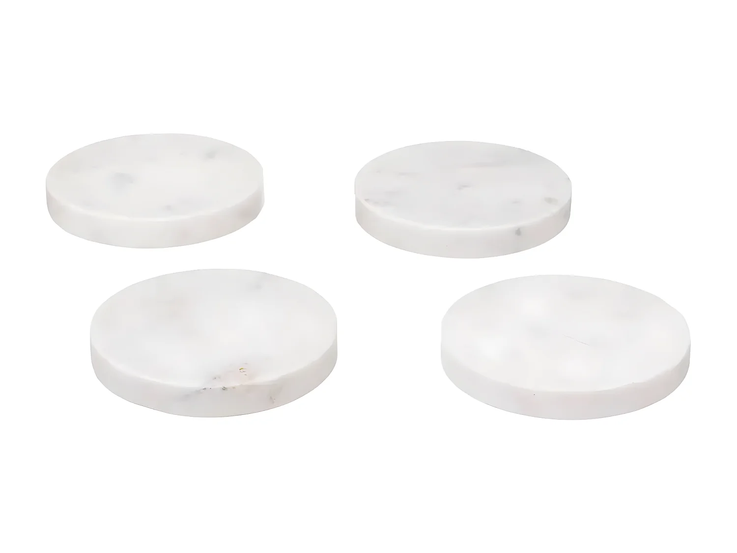 Lot de 4 Dessous de Verre "Sublima" 10cm Blanc