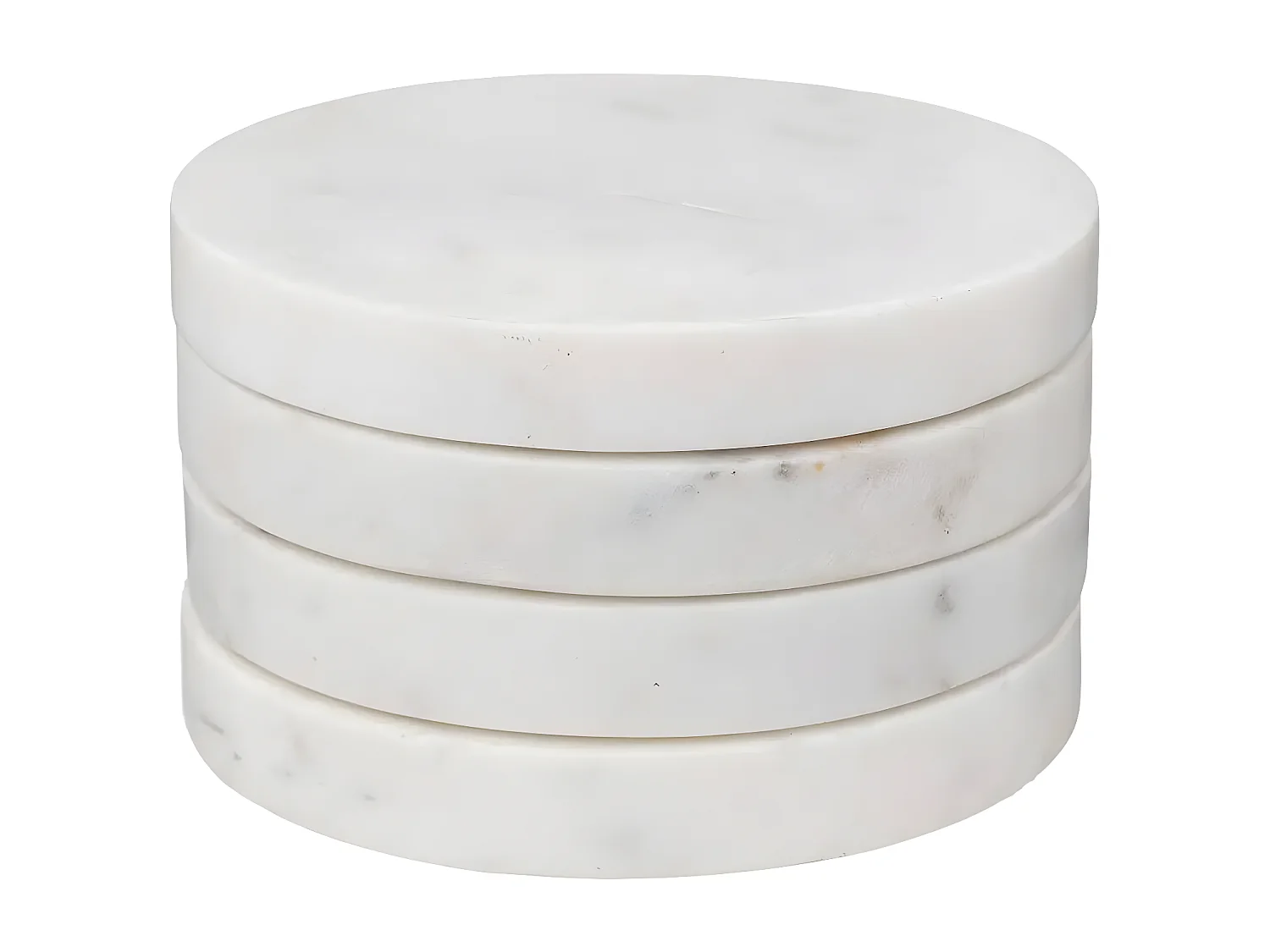 Lot de 4 Dessous de Verre "Sublima" 10cm Blanc