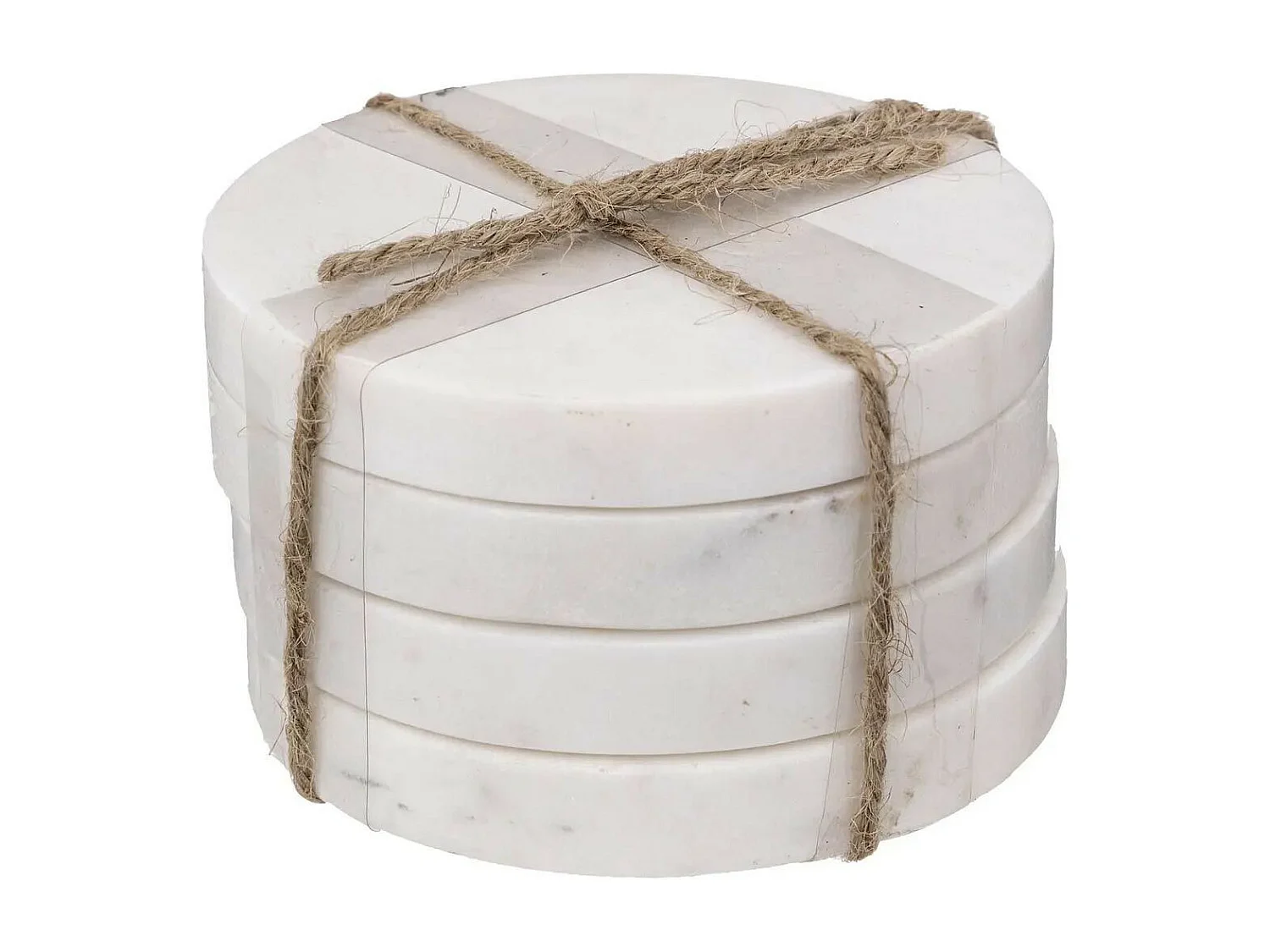 Lot de 4 Dessous de Verre "Sublima" 10cm Blanc