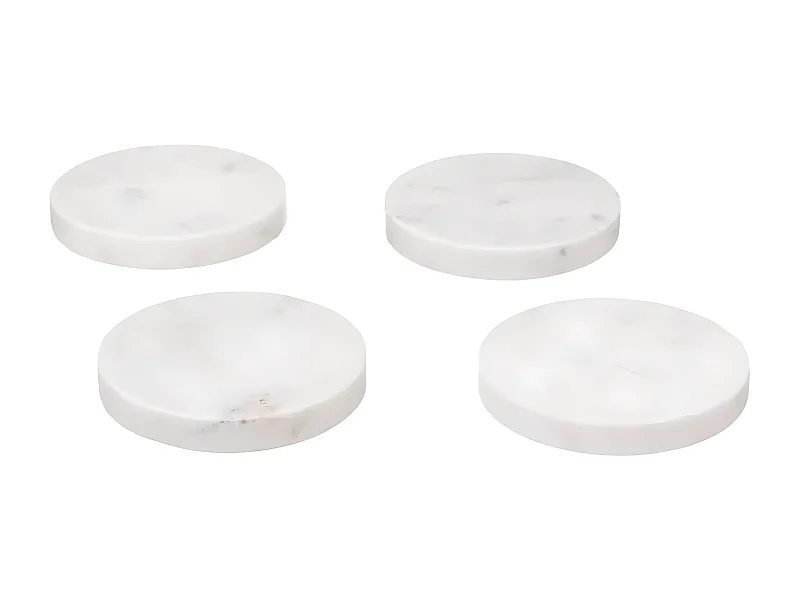 Lot de 4 Dessous de Verre "Sublima" 10cm Blanc