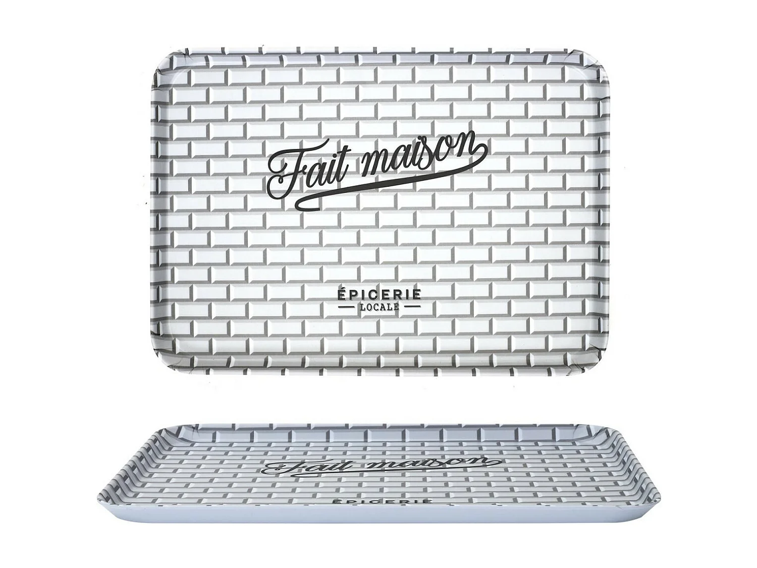 Plateau de Service "Brooklyn" 42cm Noir & Blanc