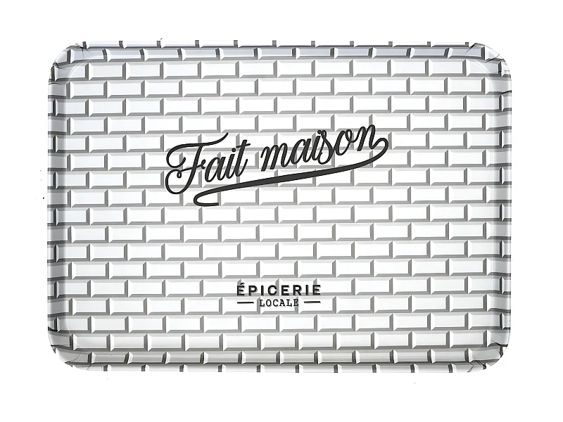 Plateau de Service "Brooklyn" 42cm Noir & Blanc