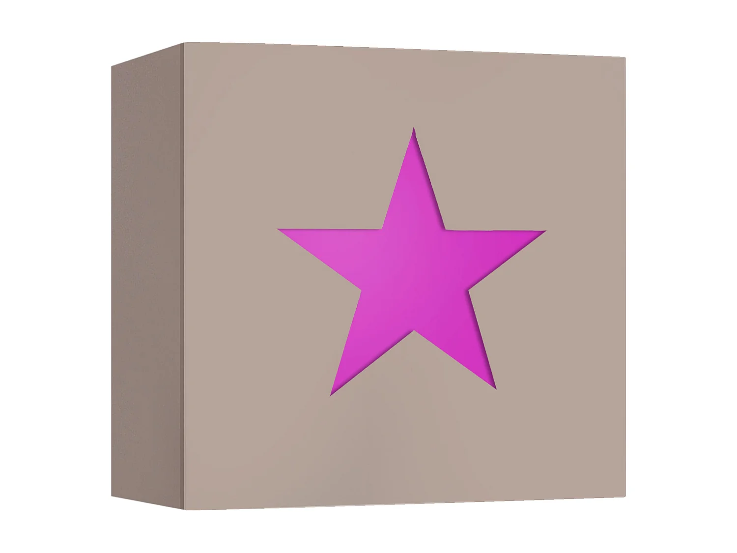 Aplique TOSEL ETOILE metal quadrado fúcsia D20 x  H10,5  cm