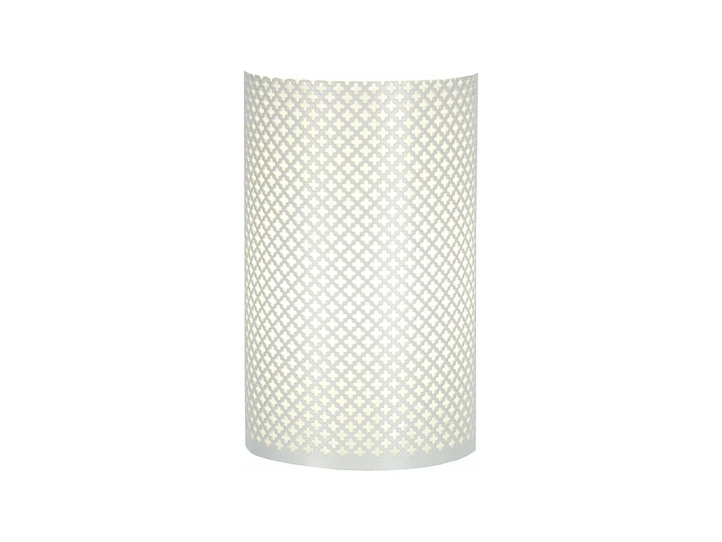 Appliquedemi-cylindre métal ivoire20cm.