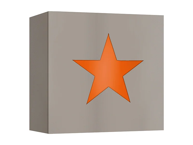 Aplique TOSEL ETOILE metal quadrado laranja D20 x  H10,5  cm