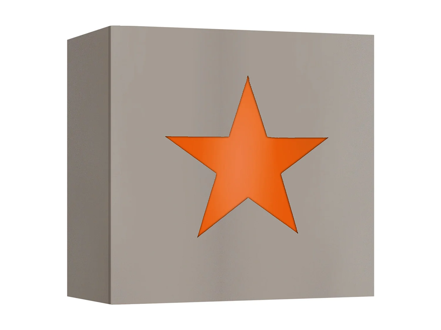 Aplique TOSEL ETOILE metal quadrado laranja D20 x  H10,5  cm