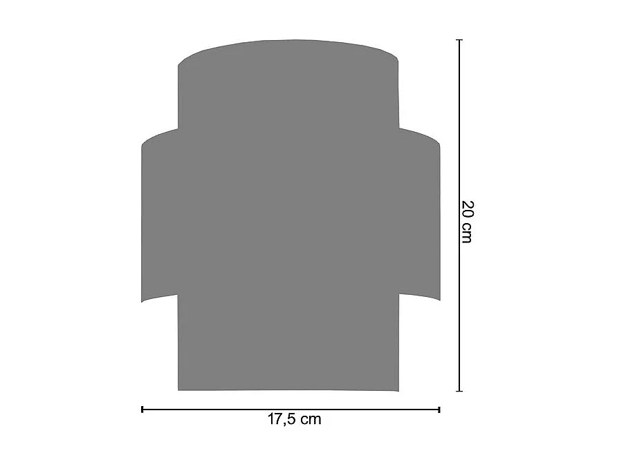 Aplique TOSEL SESSANTA metal meio cilindro cinza D26 x  H12  cm