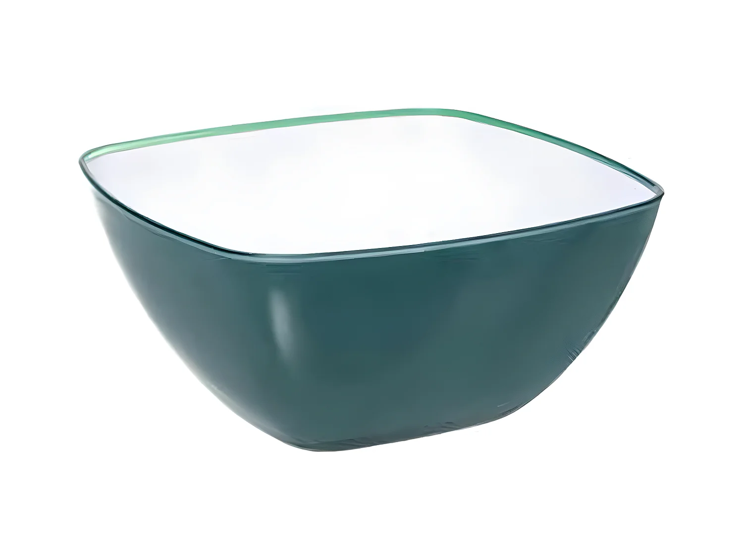 Saladier Carré Réutilisable "Square" 24cm Bleu Pétrole