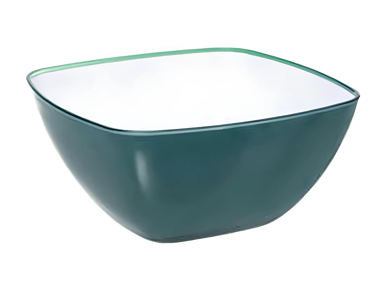 Saladier Carré Réutilisable "Square" 24cm Bleu Pétrole