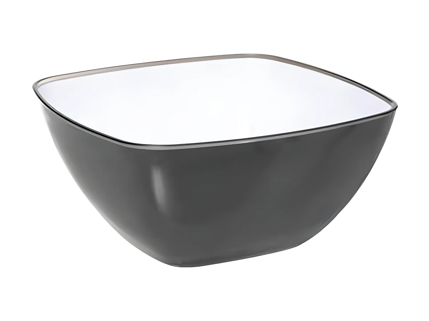 Saladier Carré Réutilisable "Square" 24cm Gris Charbon