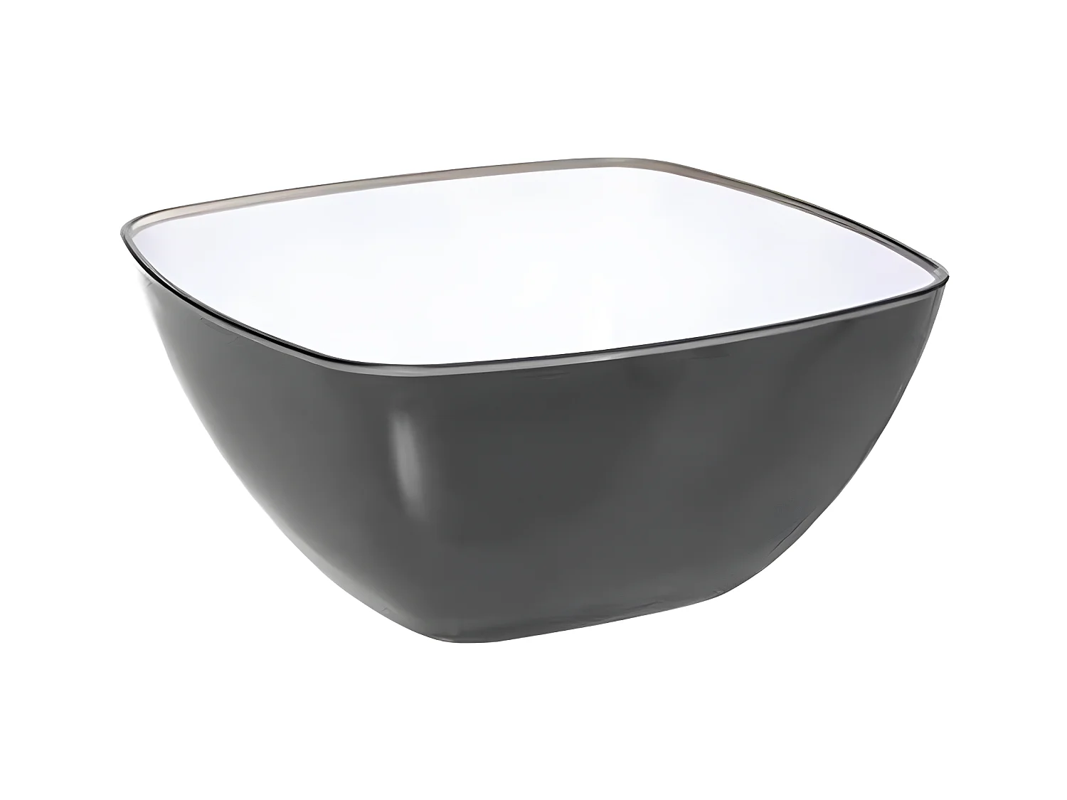 Saladier Carré Réutilisable "Square" 24cm Gris Charbon