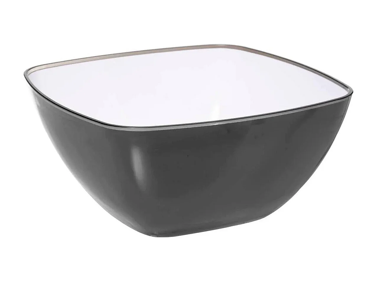 Saladier Carré Réutilisable "Square" 24cm Gris Charbon