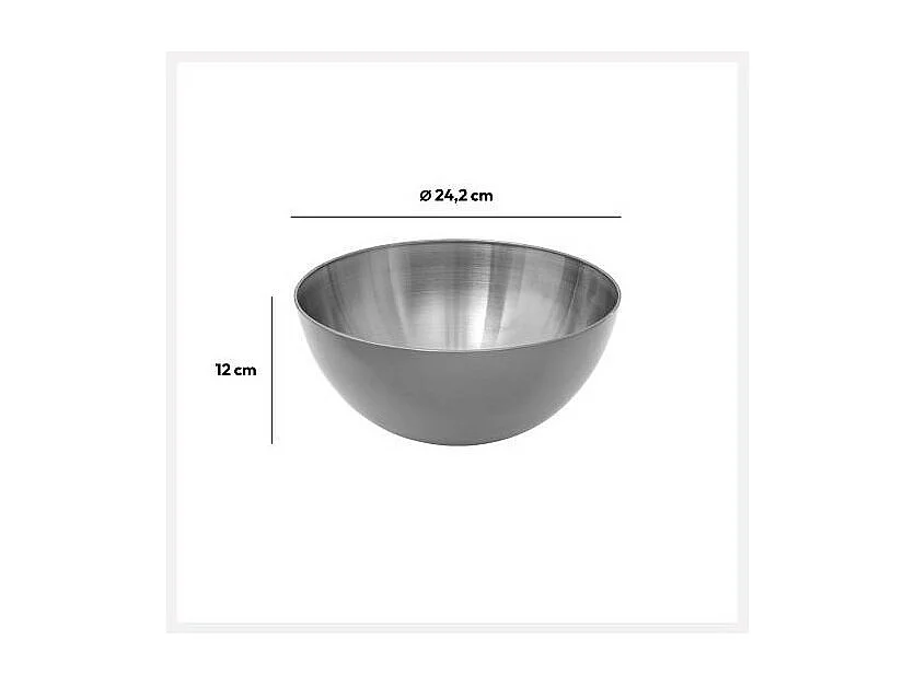 Saladier en Inox Mat "Chef" 24cm Argent