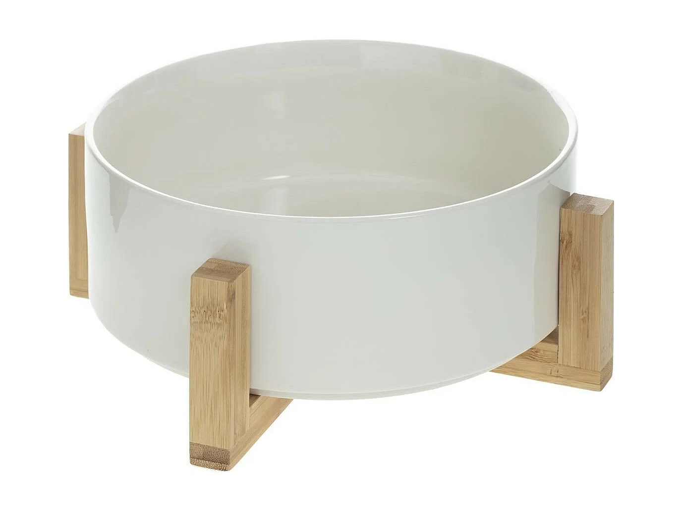 Saladier Bambou & Faïence "Crea" 28cm Blanc