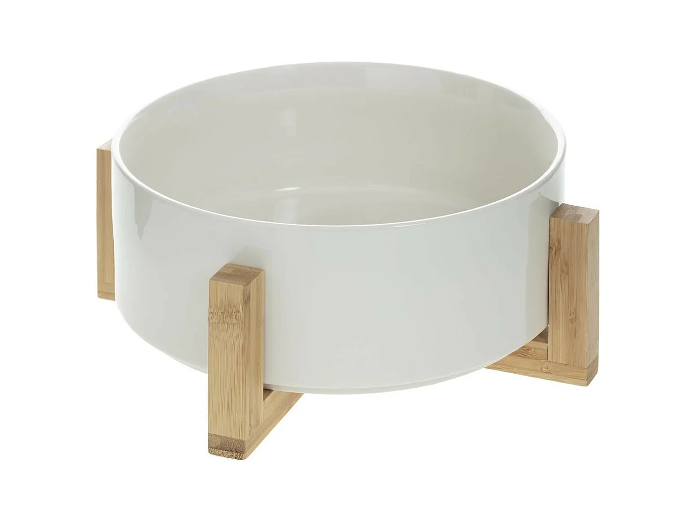 Saladier Bambou & Faïence "Crea" 28cm Blanc