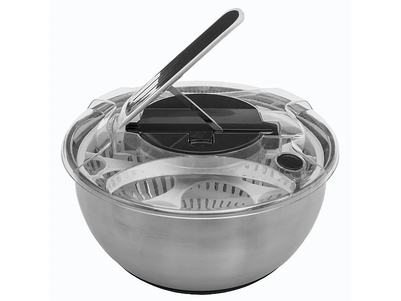 Essoreuse à Salade en Inox "Levier" 3,5L Argent