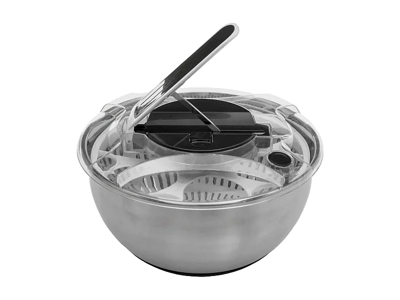 Essoreuse à Salade en Inox "Levier" 3,5L Argent