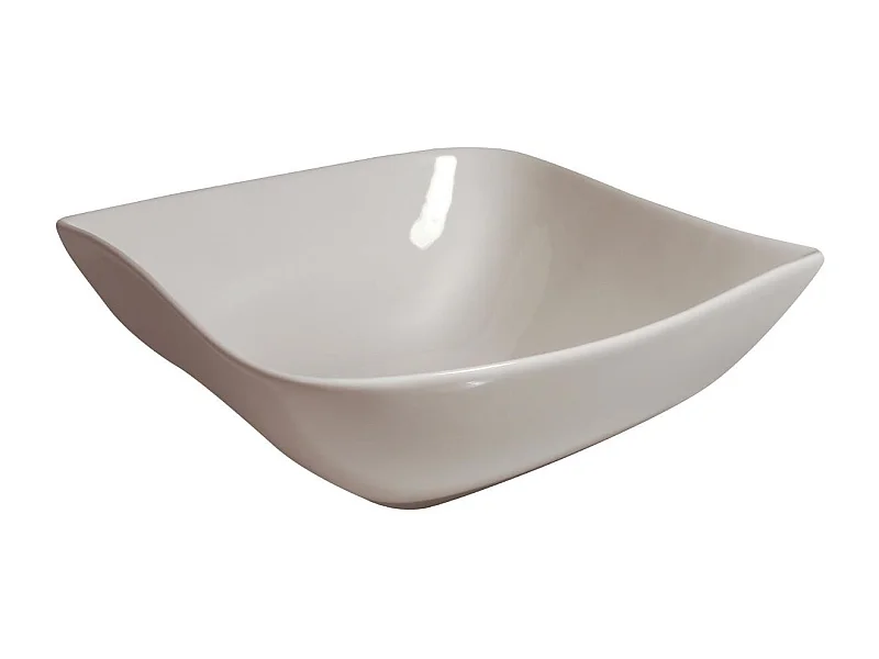 Saladier Carré "Vague" 24cm Blanc