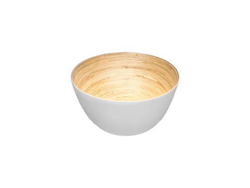 Saladier en Bambou "Bicolore" 17cm Blanc